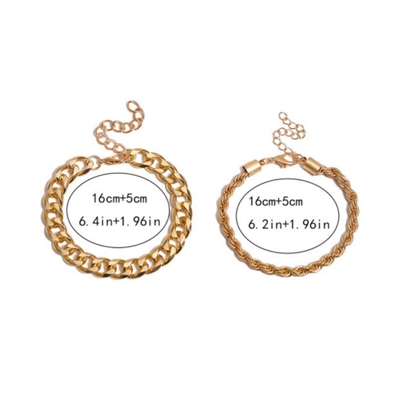 **RAYA* 2-Pc Gold Chain Style Fashion Bracelet Set - Picture 7 of 8